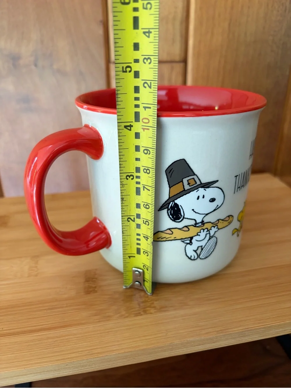 Happy Thanksgiving Snoopy & Woodstock Large Ceramic Mug. PEANUTS. Fall Colors